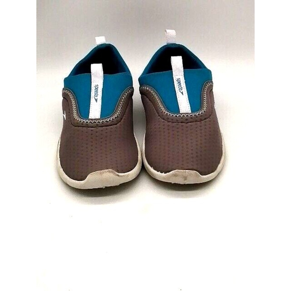 Speedo Womens Water Shoe Gray Blue Slip On Stretch Round Toe 7 8 Medium